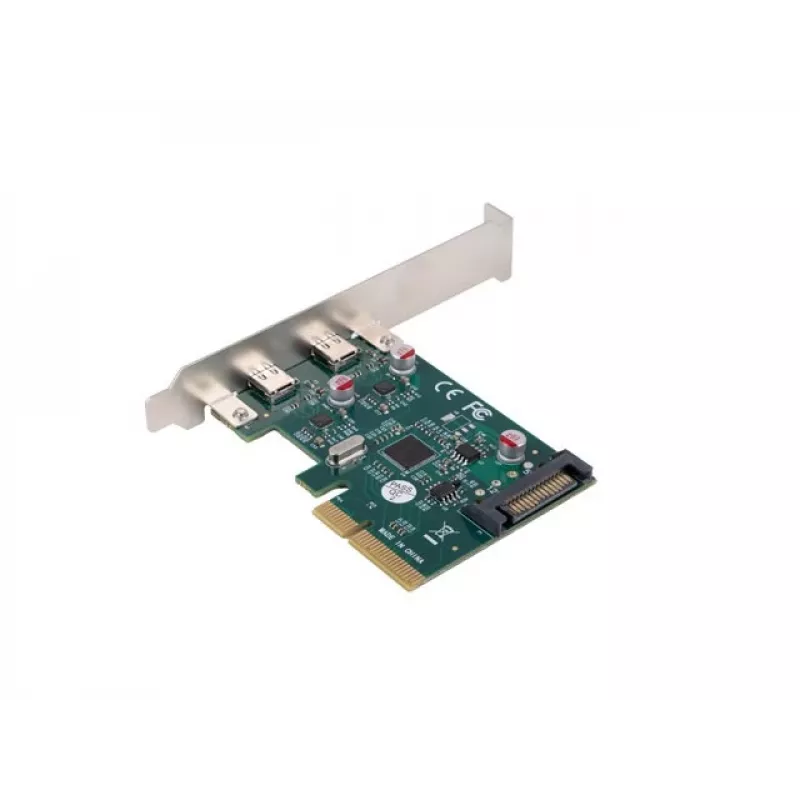 Κάρτα δικτύου PCI Express x1 -> 2x USB-C 3.2 Gen 2x1 LED Low Profile