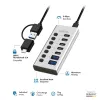 Hub USB 3.2 Gen1 7 Θύρες USB-A/C, Διακόπτης On/Off