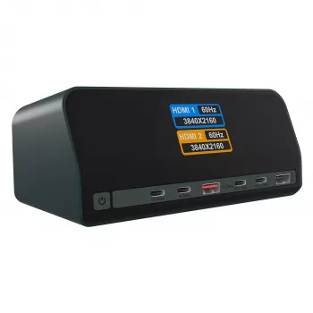 DockingStation 11 σε 1 με θύρες φόρτισης Power Delivery και μεγάλη οθόνη LCD, με προσαρμογέα φόρτισης GaN 160 W