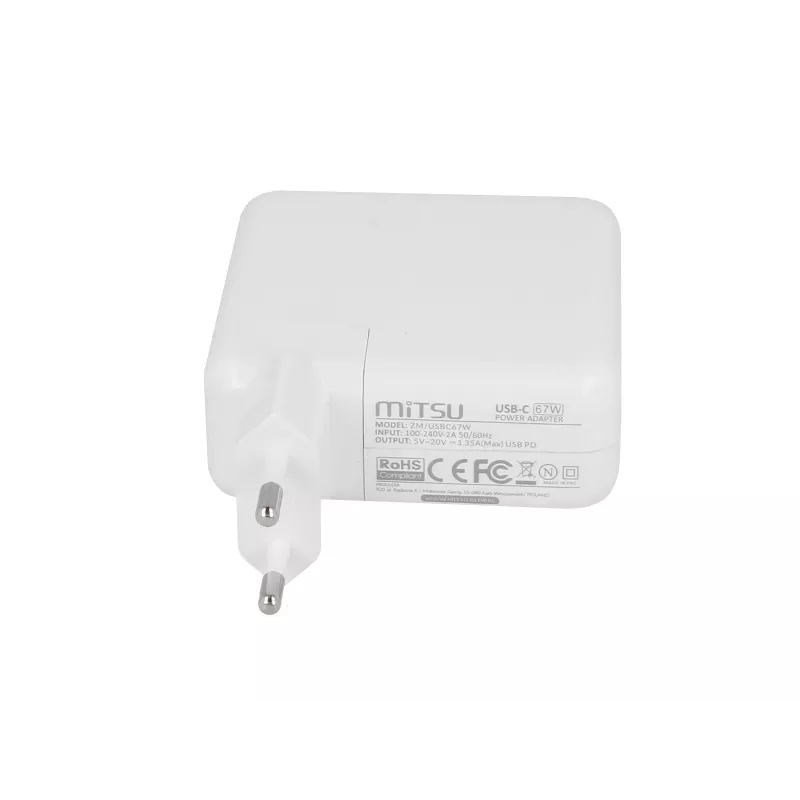 Τροφοδοτικό laptop 67W USB-C 5V-9V-12V-15V/3A, 20V/3.35A PD