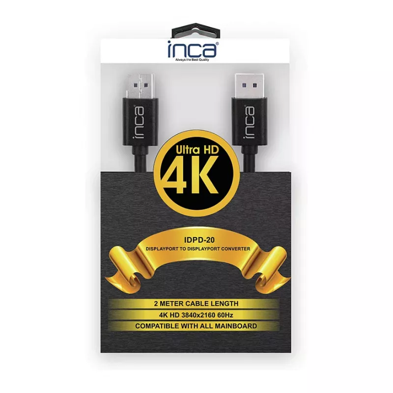 INCA καλώδιο DisplayPort IDPD-20 DP > DP; 4K60Hz; 2,0m Retail