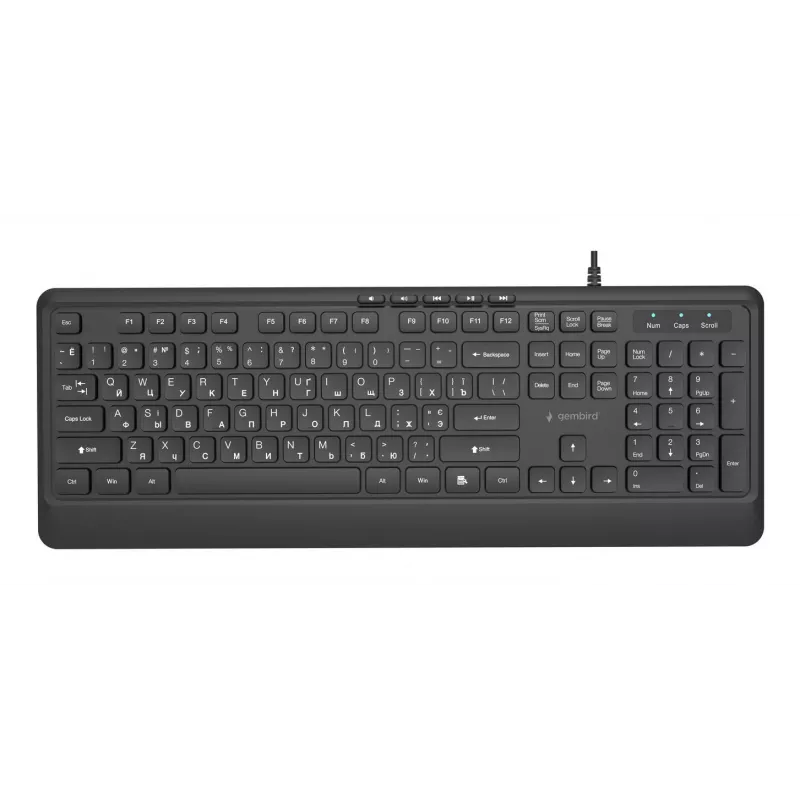 Πληκτρολόγιο Multimedia USB CYRILL/ΜΑΥΡΟ KB-MCH-05-CYRL Gembird
