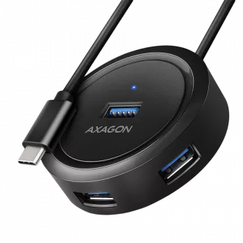 AXAGON HUE-P1C 4x USB 3.2 Gen 1 Στρογγυλό Hub 30 cm Καλώδιο USB-A - Καλώδιο - Ψηφιακό/Δεδομένα