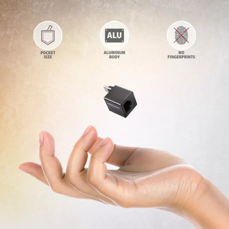 AXAGON ADE-MINIC USB-C 3.2 Gen 1 Gigabit Ethernet Μίνι προσαρμογέας, Μαύρο