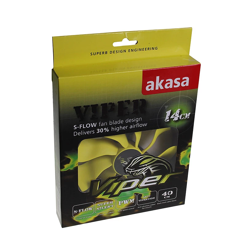 Ανεμιστήρας Akasa Viper PWM, κίτρινος - 140 mm