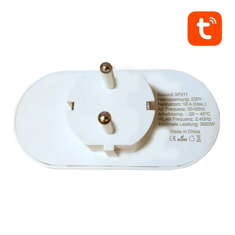Διπλός έξυπνος ρευματολήπτης WiFi Gosund SP211 3500W, Tuya