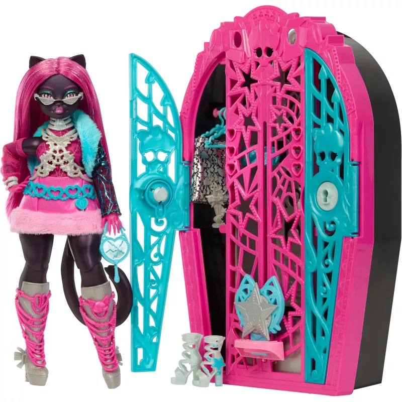 Monster High κούκλα Catty μαύρη