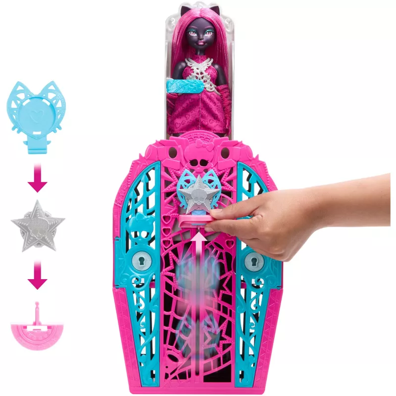 Monster High κούκλα Catty μαύρη