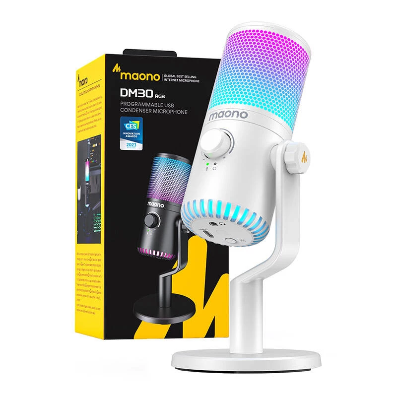 Gaming Μικρόφωνο Maono DM30RGB (λευκό)