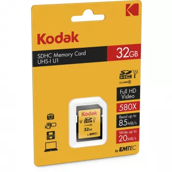 Kodak – Κάρτα flash μνήμης – 32 GB – UHS-I U1 / Class10 – 580x – SDHC UHS-I (EKMSD32GHC10K)