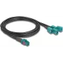 DeLOCK 90118 Ομοαξονικό καλώδιο 1 m Mini FAKRA Z 4 x FAKRA Z Μαύρο - Μπλε (90118)