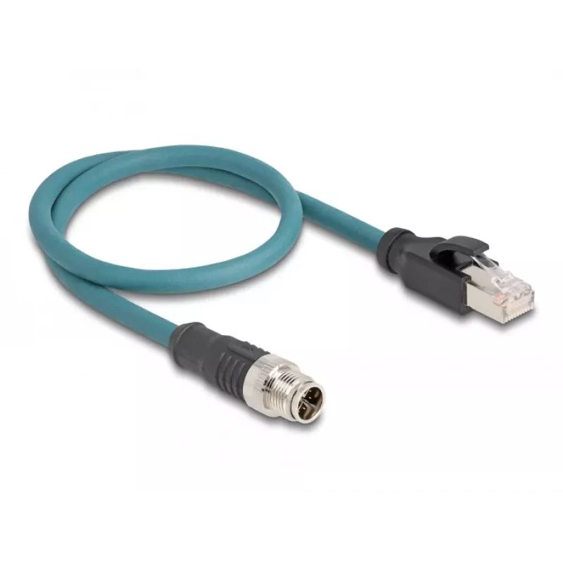 DeLOCK 60077 προσαρμογέας καλωδίου M12 RJ-45 μαύρο - τυρκουάζ (60077)