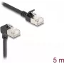 Delock Καλώδιο Δικτύου RJ45 Cat.6A S/FTP Λεπτό 90° Γωνιακό Πάνω / Ίσιο 5 m Μαύρο (80290)