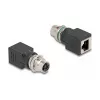 Delock Προσαρμογέας M12 X-coded 8 Pin υποδοχή θηλυκή σε υποδοχή θηλυκή RJ45 ευθύς