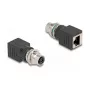Delock Προσαρμογέας M12 X-coded 8 Pin υποδοχή θηλυκή σε υποδοχή θηλυκή RJ45 ευθύς