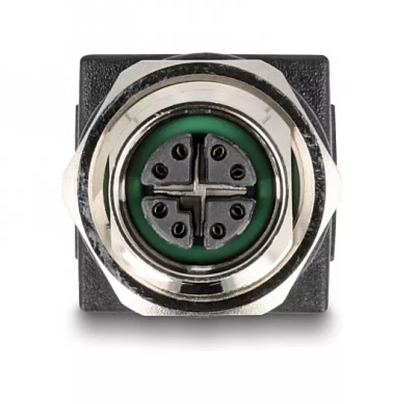 Delock Προσαρμογέας M12 X-coded 8 Pin υποδοχή θηλυκή σε υποδοχή θηλυκή RJ45 ευθύς