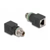 Delock Προσαρμογέας M12 X-codiert 8 Pin βύσμα αρσενικό σε υποδοχή θηλυκή RJ45 ευθύς