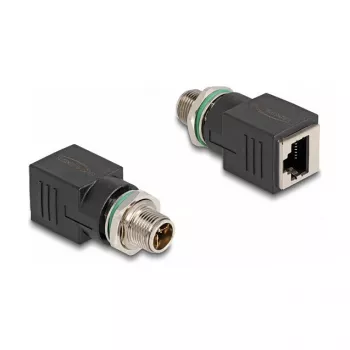 Delock Προσαρμογέας M12 X-codiert 8 Pin βύσμα αρσενικό σε υποδοχή θηλυκή RJ45 ευθύς