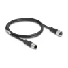 Delock Καλώδιο M12 D-kodiert 4 Pin βύσμα αρσενικό σε υποδοχή θηλυκή PVC 1 m