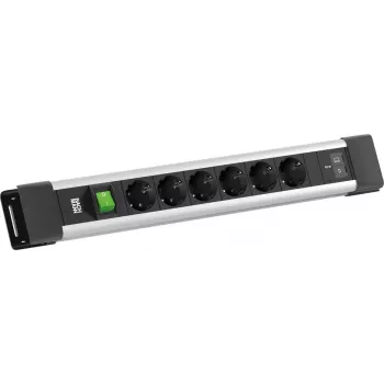 BACHMANN CONNECTUS 6xCEE7/3 1x διακόπτης, 1xUSB C/C 65W L=2,0m CEE7/7 γκρι (BM0022776)