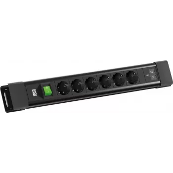 BACHMANN CONNECTUS 6xCEE7/3 1x διακόπτης, 1xUSB C/C 65W L=2,0m CEE7/7 μαύρο (BM0022777)