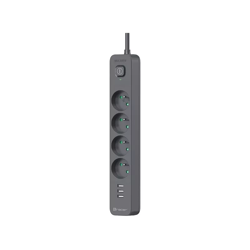 Tracer 47685 Power Line+ 5m (4 πρίζες + 3x USB A)