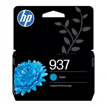 HP 937 Cyan Original Μελάνι, Τυπική απόδοση, Cyan, 1 τεμ., 800 σελίδες, Ατομική συσκευασία