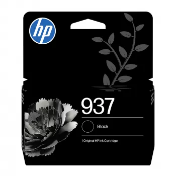 HP 937 Μαύρο Original Μελάνι, Τυπική απόδοση, Μαύρο, 1 τεμ., 1250 σελίδες, Ατομική συσκευασία