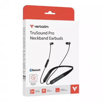 Verbatim TruSound Pro Ακουστικά Neckband Μαύρο, Ασύρματα, Μουσική/Καθημερινή χρήση, 20 - 20000 Hz, 74 g, Headset, Μαύρο