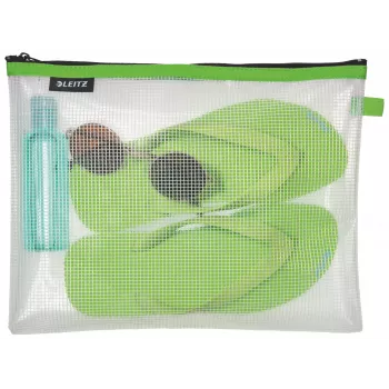 Leitz Travel Pouch αδιάβροχη WOW Large, unisex, θήκη αξεσουάρ, Large, φερμουάρ, αδιάβροχη, πράσινο