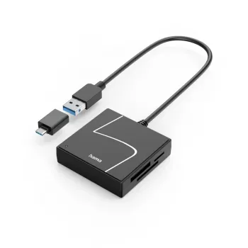 Hama 00200148 αναγνώστης καρτών USB 3.2 Gen 1 (3.1 Gen 1) Type-A/Type-C μαύρο
