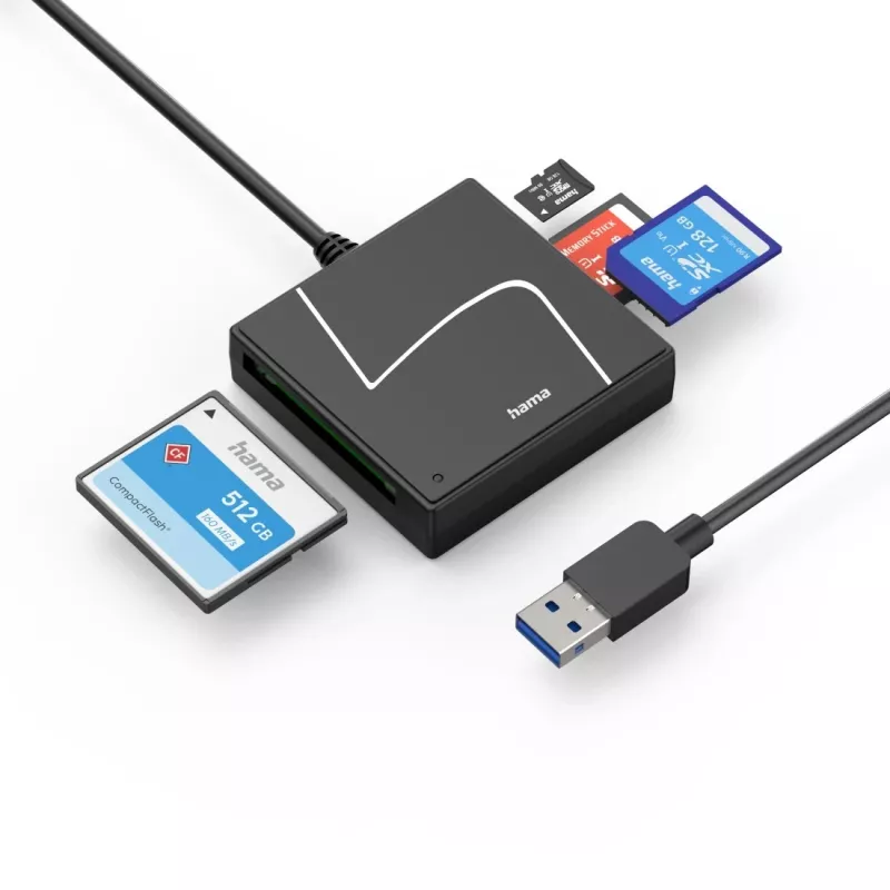 Hama 00200148 αναγνώστης καρτών USB 3.2 Gen 1 (3.1 Gen 1) Type-A/Type-C μαύρο