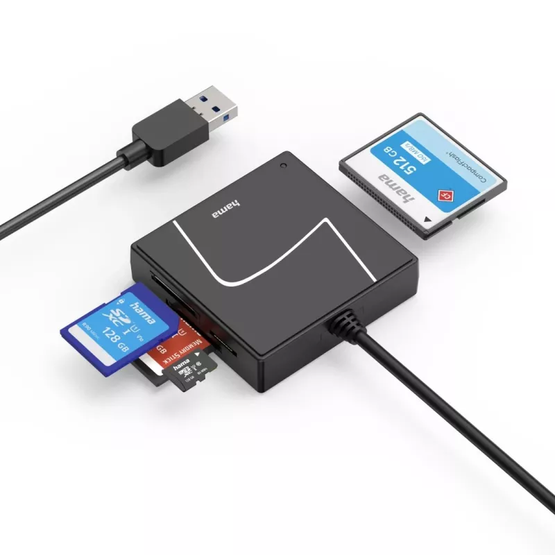 Hama 00200148 αναγνώστης καρτών USB 3.2 Gen 1 (3.1 Gen 1) Type-A/Type-C μαύρο