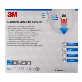 3M 9322PRO10 μάσκα σκόνης 10 τεμ. καλάθι FFP2