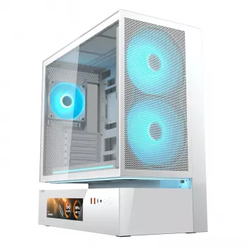 COUGAR Midi Tower Κουτί, CFV235 Vision, ARGB, LCD-Display, Mesh, λευκό