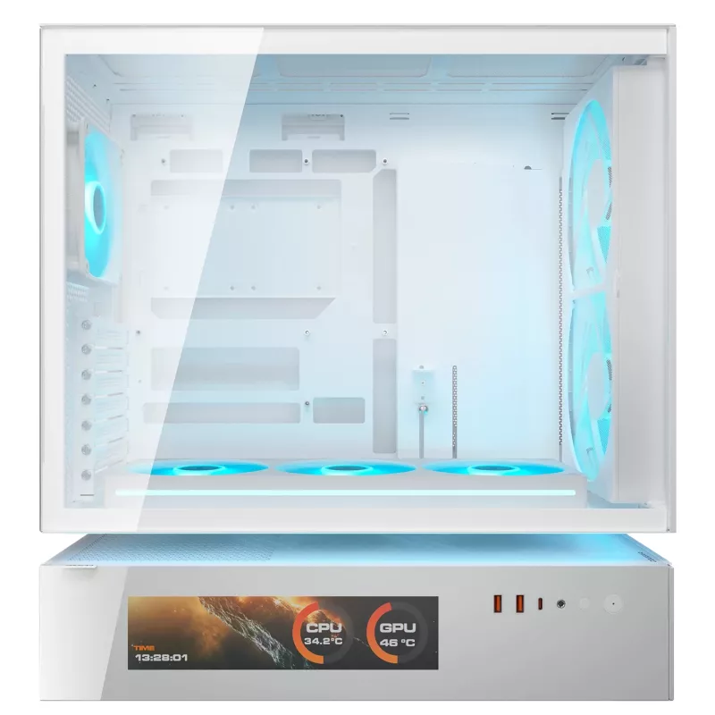 COUGAR Midi Tower Κουτί, CFV235 Vision, ARGB, LCD-Display, Mesh, λευκό