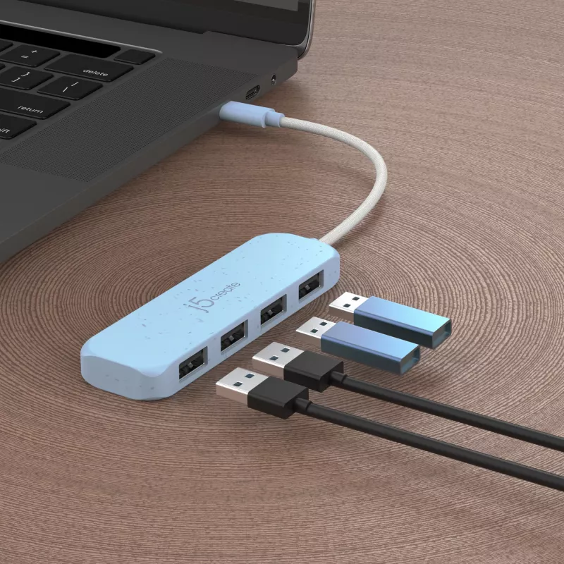 j5create Φιλικό προς το περιβάλλον USB-C σε 4-Port Type-A Gen 2 Hub