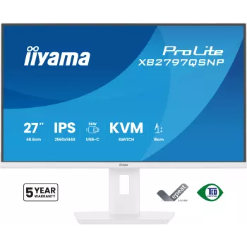 iiyama ProLite XB2797QSNP-W1 27 ίντσες IPS-LCD Οθόνη υπολογιστή 68,6 cm (27 ίντσες) 2560 x 1440 Pixel Quad HD λευκό