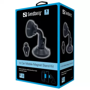 Sandberg In Car Mobile Magnet Stand Kit, Τηλέφωνο, Παθητική βάση, Αυτοκίνητο, Μαύρο