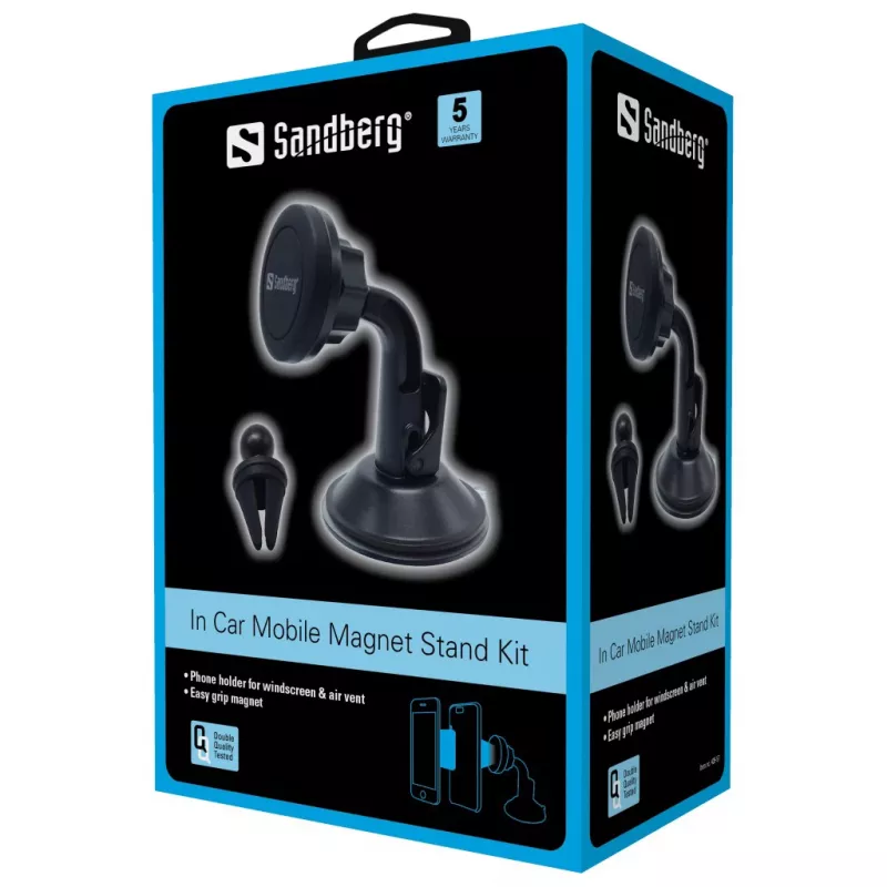 Sandberg In Car Mobile Magnet Stand Kit, Τηλέφωνο, Παθητική βάση, Αυτοκίνητο, Μαύρο