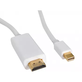 Sandberg MiniDP 1.2 > HDMI 4K 2m, 2 m, Mini DisplayPort, HDMI, Βύσμα αρσενικό, Βύσμα αρσενικό, Λευκό