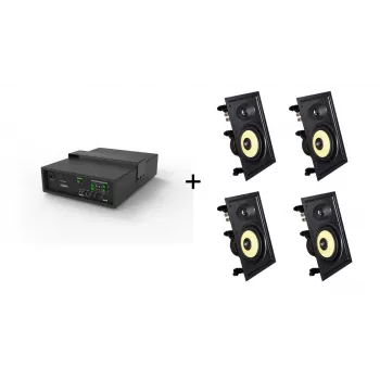 Vivolink Audiopack Subwoofer + 4 x Premium ηχεία τοίχου - (Προσφορά περιορισμένου bundle) Μαύρο Ενσύρματο 110 W