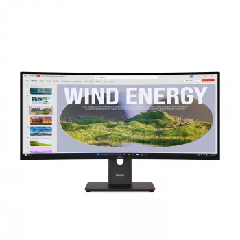 Lenovo ThinkVision T34WD-40 Οθόνη, 86,4 cm (34 ίντσες), 3440 x 1440 pixel, Wide Quad HD, LED, 6 ms, Μαύρο