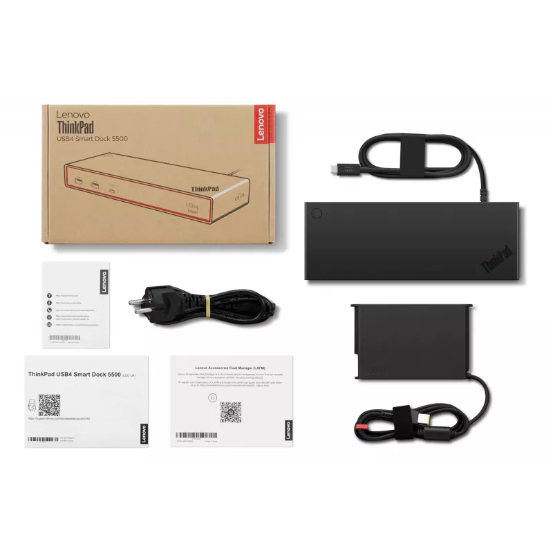 Lenovo ThinkPad USB4 Smart Dock 5500 με τροφοδοτικό 135W Ενσύρματο Μαύρο