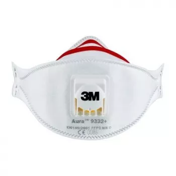 3M Aura Comfort Cool Flow 9332+ FFP3 NR D Μάσκες αναπνευστικής προστασίας μίας χρήσης, 2 τεμ. (9332C2)