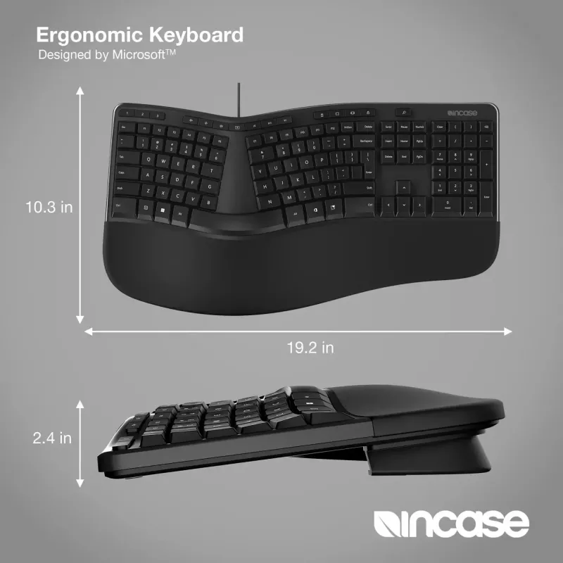 Incase Designed by Microsoft Εργονομικό πληκτρολόγιο Office USB QWERTY Μαύρο