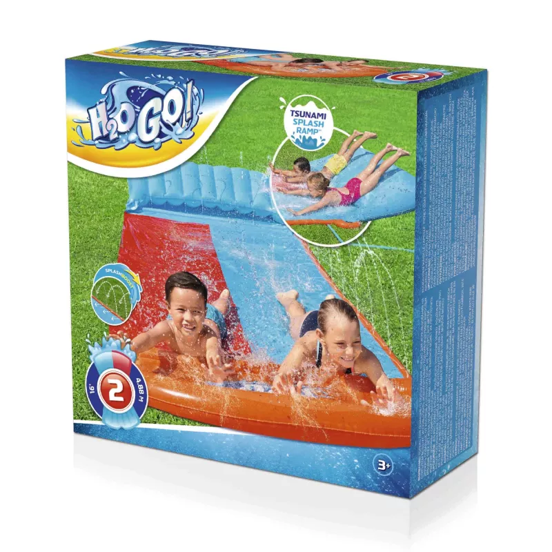 Bestway H2OGO! Διπλή νεροτσουλήθρα με Tsunami-Splash-Rampe 4,88 m