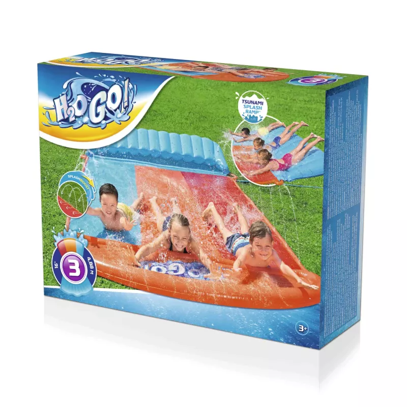 Bestway H2OGO! Τριπλή τσουλήθρα με Tsunami Splash Rampe 4,88 m