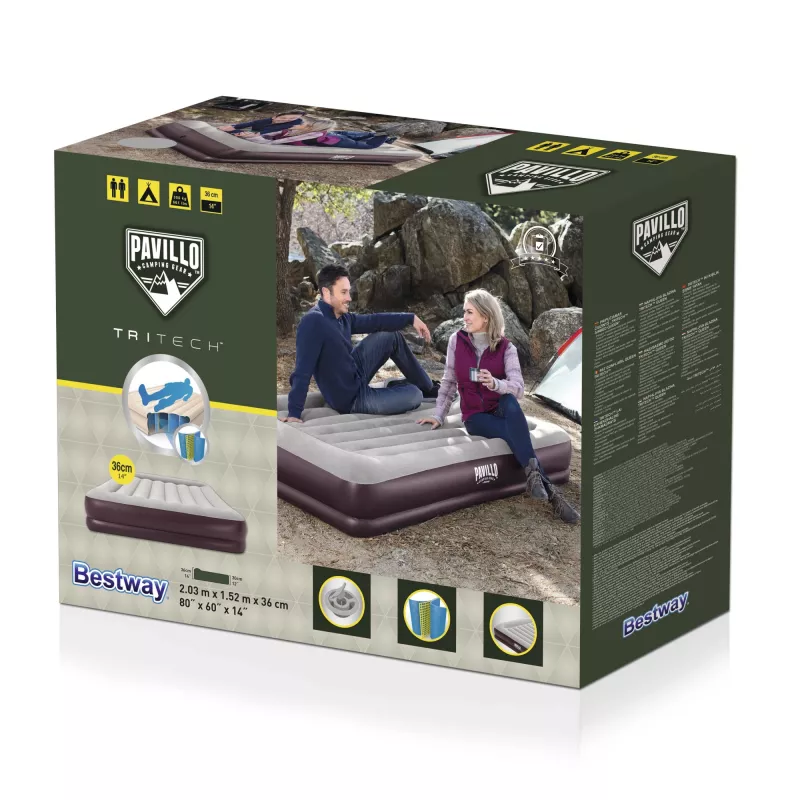 Bestway 67699 Στρώμα αέρος Διπλό στρώμα Καφέ, Γκρι Unisex