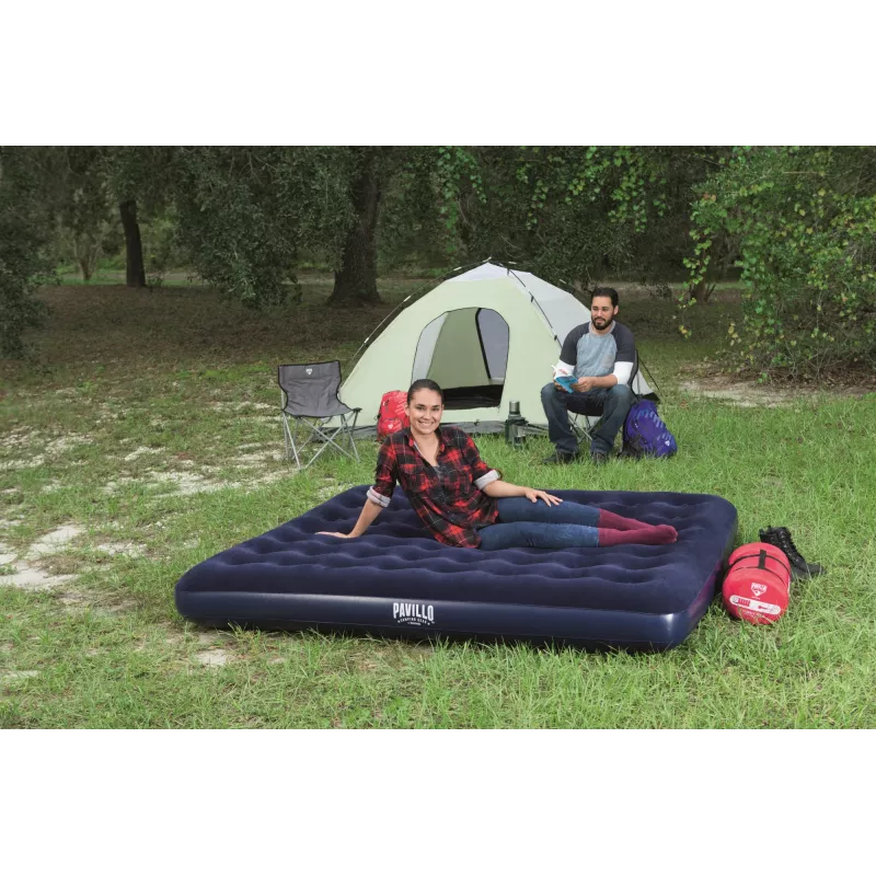 Bestway Flocked Airbed – King – 2,03 m x 1,83 m x 22 cm, Διπλό στρώμα
